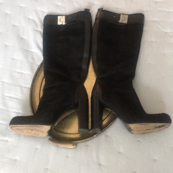 Rachel Zoe high Black Calf Hair Boots - Picture 2 of 4